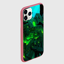 Чехол iPhone 11 Pro матовый Зелёный город, цвет: 3D-малиновый — фото 2