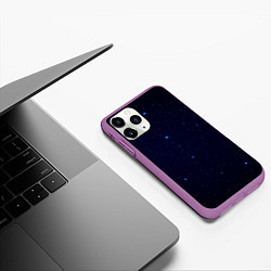 Чехол iPhone 11 Pro матовый Тёмный космос и синие звёзды, цвет: 3D-фиолетовый — фото 2