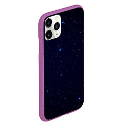 Чехол iPhone 11 Pro матовый Тёмный космос и синие звёзды, цвет: 3D-фиолетовый — фото 2