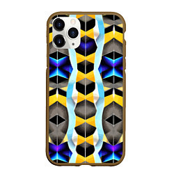 Чехол iPhone 11 Pro матовый Vanguard geometric pattern - neural network, цвет: 3D-коричневый