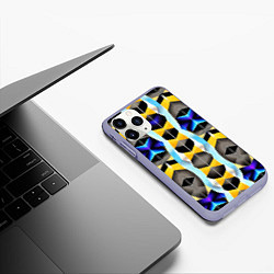 Чехол iPhone 11 Pro матовый Vanguard geometric pattern - neural network, цвет: 3D-светло-сиреневый — фото 2