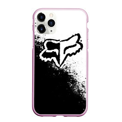 Чехол iPhone 11 Pro матовый Fox motocross - черно-белые пятна