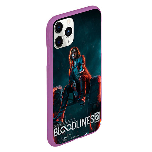 Чехол iPhone 11 Pro матовый Мистер Дамп Vampire the masquerade bloodlines 2 / 3D-Фиолетовый – фото 2