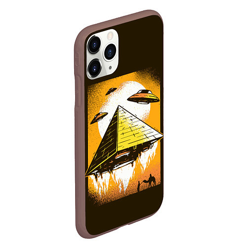 Чехол iPhone 11 Pro матовый Pyramid launch / 3D-Коричневый – фото 2