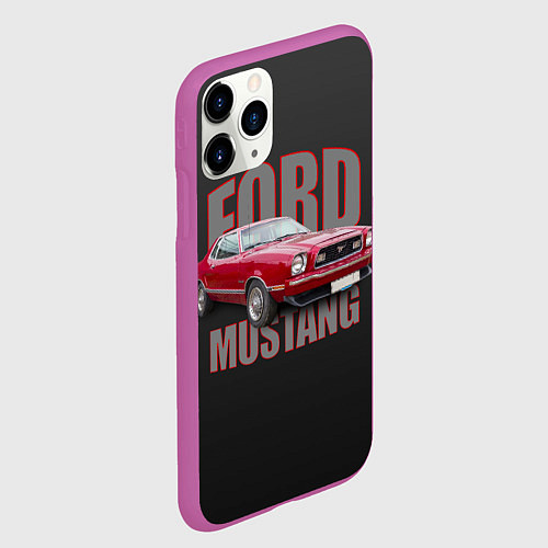 Чехол iPhone 11 Pro матовый Автомашина Ford Mustang / 3D-Фиолетовый – фото 2