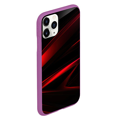 Чехол iPhone 11 Pro матовый Black and red / 3D-Фиолетовый – фото 2