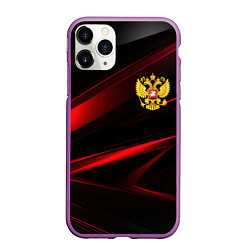 Чехол iPhone 11 Pro матовый Золотистый герб России