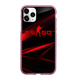 Чехол iPhone 11 Pro матовый CSGO red black logo