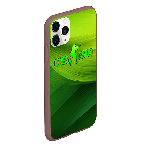 Чехол iPhone 11 Pro матовый CSGO green logo / 3D-Коричневый – фото 2