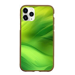 Чехол iPhone 11 Pro матовый Green lighting background