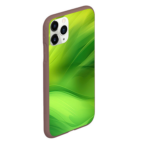 Чехол iPhone 11 Pro матовый Green lighting background / 3D-Коричневый – фото 2