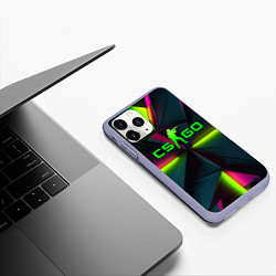 Чехол iPhone 11 Pro матовый CS GO green neon, цвет: 3D-светло-сиреневый — фото 2