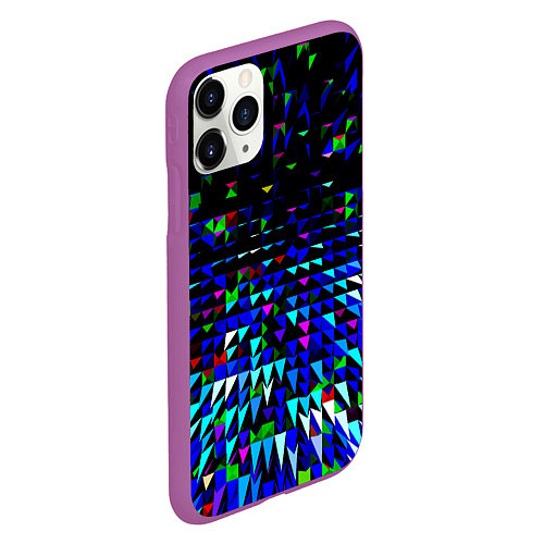 Чехол iPhone 11 Pro матовый Пирамиды / 3D-Фиолетовый – фото 2