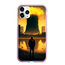 Чехол iPhone 11 Pro матовый Парень напротив взрыва, цвет: 3D-розовый
