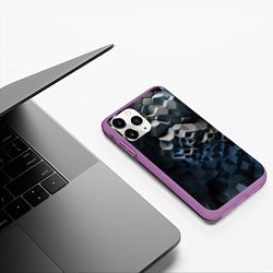 Чехол iPhone 11 Pro матовый Каменная текстура, цвет: 3D-фиолетовый — фото 2