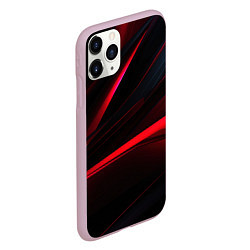 Чехол iPhone 11 Pro матовый Red lighting black background, цвет: 3D-розовый — фото 2