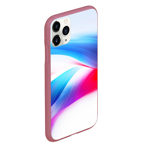 Чехол iPhone 11 Pro матовый Футболка Россия / 3D-Малиновый – фото 2