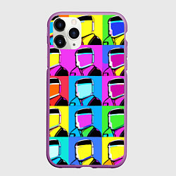 Чехол iPhone 11 Pro матовый Pop art - abstraction - vogue, цвет: 3D-фиолетовый