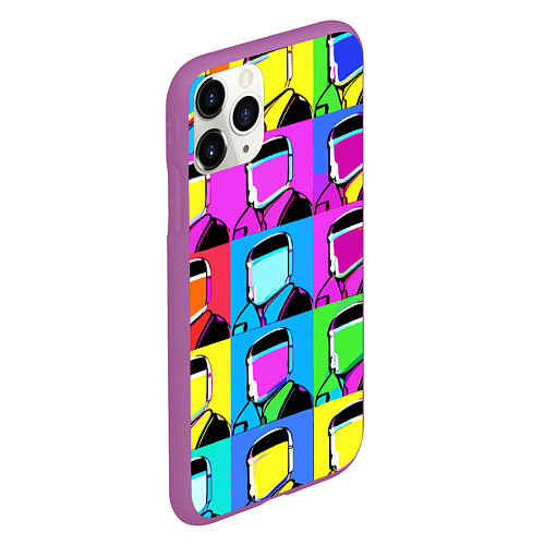 Чехол iPhone 11 Pro матовый Pop art - abstraction - vogue / 3D-Фиолетовый – фото 2