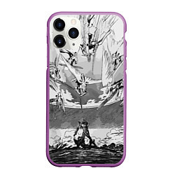 Чехол iPhone 11 Pro матовый Нападение ангелов - Евангелион, цвет: 3D-фиолетовый