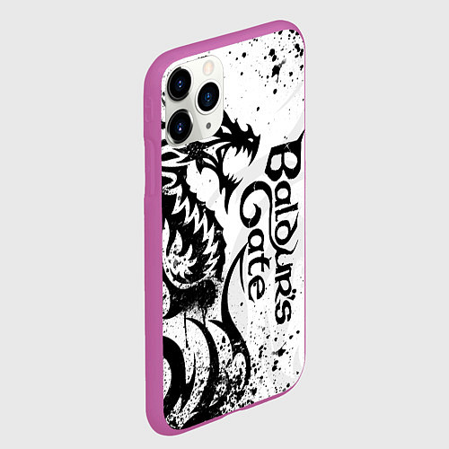 Чехол iPhone 11 Pro матовый Балдурс гейт 3 - дракон / 3D-Фиолетовый – фото 2