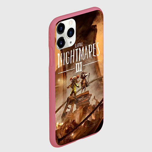 Чехол iPhone 11 Pro матовый Герои Little nightmares 3 / 3D-Малиновый – фото 2