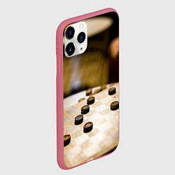 Чехол iPhone 11 Pro матовый Игра в шашки, цвет: 3D-малиновый — фото 2