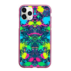 Чехол iPhone 11 Pro матовый Colorful blots - expressionism - vogue, цвет: 3D-малиновый