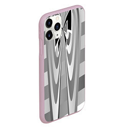 Чехол iPhone 11 Pro матовый Серая геометрия, цвет: 3D-розовый — фото 2