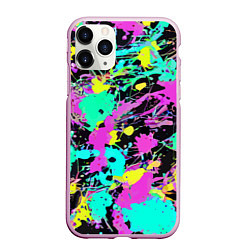 Чехол iPhone 11 Pro матовый Красочная композиция - мода, цвет: 3D-розовый