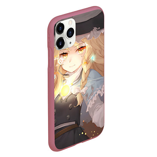 Чехол iPhone 11 Pro матовый Touhou Project Marisa Kirisame / 3D-Малиновый – фото 2