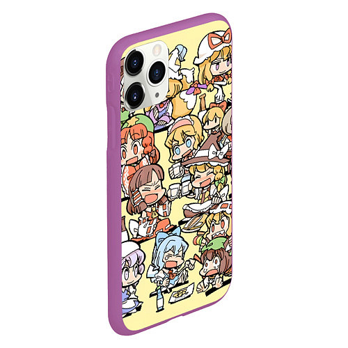 Чехол iPhone 11 Pro матовый Touhou Project Characters / 3D-Фиолетовый – фото 2
