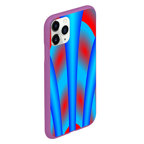 Чехол iPhone 11 Pro матовый Сине-красные / 3D-Фиолетовый – фото 2