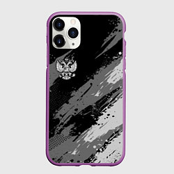 Чехол iPhone 11 Pro матовый Герб РФ - монохромный, цвет: 3D-фиолетовый