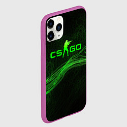 Чехол iPhone 11 Pro матовый CSGO green abstract, цвет: 3D-фиолетовый — фото 2