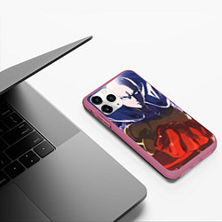 Чехол iPhone 11 Pro матовый One Punch Man Сайтама, цвет: 3D-малиновый — фото 2