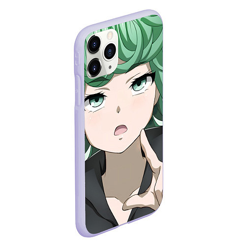 Чехол iPhone 11 Pro матовый One Punch Man Тацумаки / 3D-Светло-сиреневый – фото 2