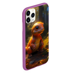 Чехол iPhone 11 Pro матовый Динозаврик, цвет: 3D-фиолетовый — фото 2