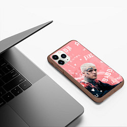 Чехол iPhone 11 Pro матовый Lil Peep тату розовый, цвет: 3D-коричневый — фото 2