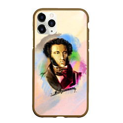 Чехол iPhone 11 Pro матовый А Пушкин, цвет: 3D-коричневый