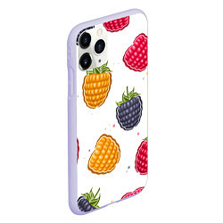 Чехол iPhone 11 Pro матовый Разноцветная малина, цвет: 3D-светло-сиреневый — фото 2