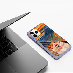 Чехол iPhone 11 Pro матовый Крик хомяка, цвет: 3D-светло-сиреневый — фото 2