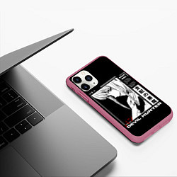 Чехол iPhone 11 Pro матовый Макима охотник - Человек бензопила, цвет: 3D-малиновый — фото 2