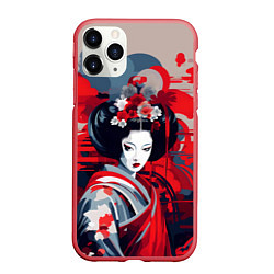 Чехол iPhone 11 Pro матовый Geisha vector style