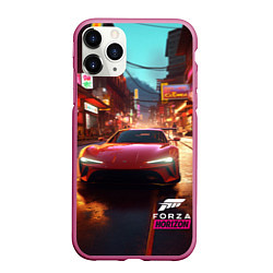 Чехол iPhone 11 Pro матовый Forza Horizon Tokio, цвет: 3D-малиновый