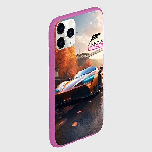 Чехол iPhone 11 Pro матовый Forza Horison осенний пейзаж / 3D-Фиолетовый – фото 2