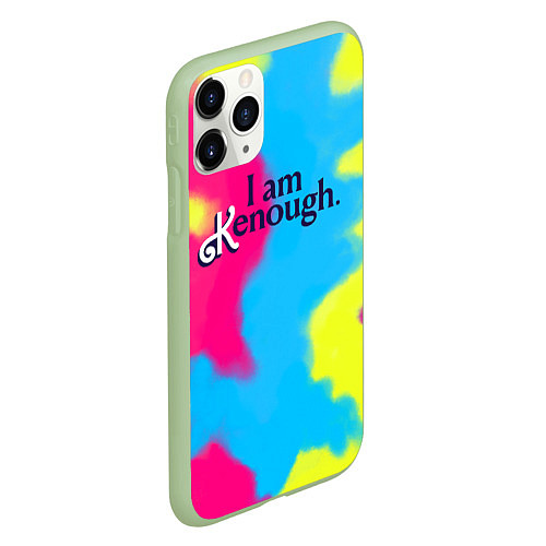 Чехол iPhone 11 Pro матовый I Am Kenough Tie-Dye / 3D-Салатовый – фото 2