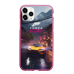 Чехол iPhone 11 Pro матовый Forza horizon racing, цвет: 3D-малиновый