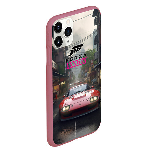 Чехол iPhone 11 Pro матовый Forza Horizon game / 3D-Малиновый – фото 2