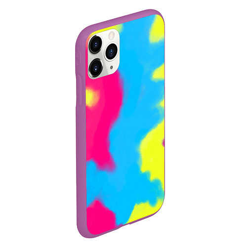 Чехол iPhone 11 Pro матовый Тай-дай из фильма Барби / 3D-Фиолетовый – фото 2